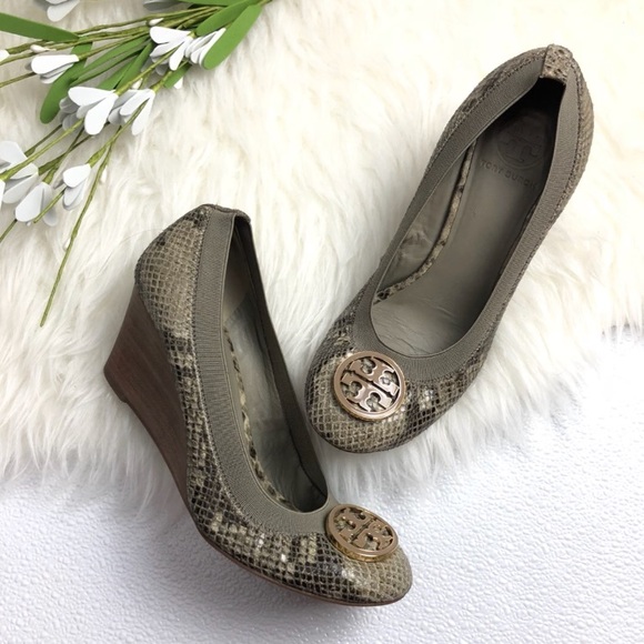 Tory Burch Shoes - SOLD Tory Burch Caroline Python Wedge
